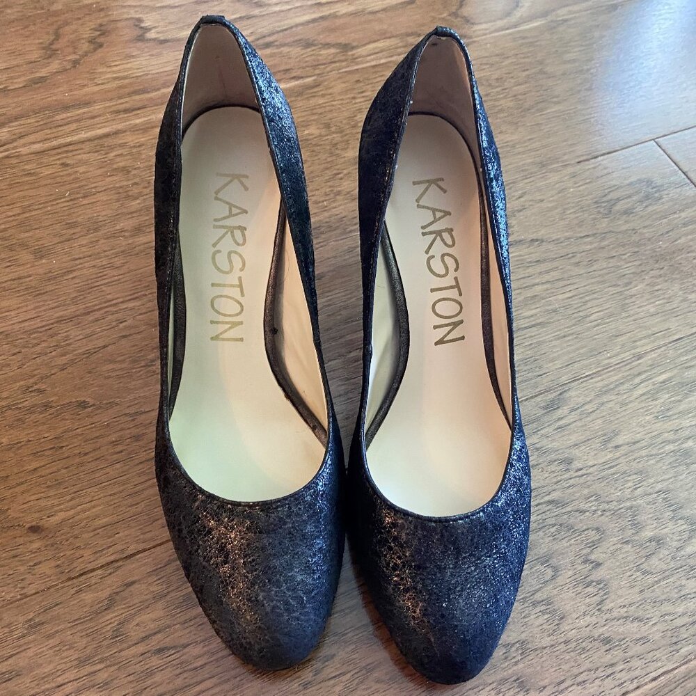 Escarpin de soirée à talon haut en cuir noir